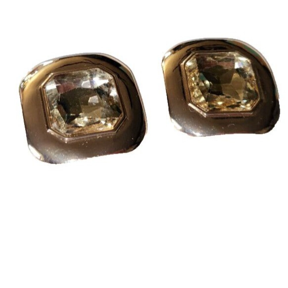 Forever 21 Gold Tone Geometric CZ Earrings